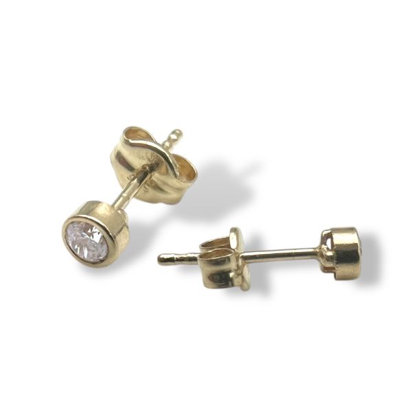 Gull m. cubic zirkonia - 3mm