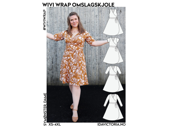 045  Wivi Wrap omslagskjole (XS – 4XL)  045