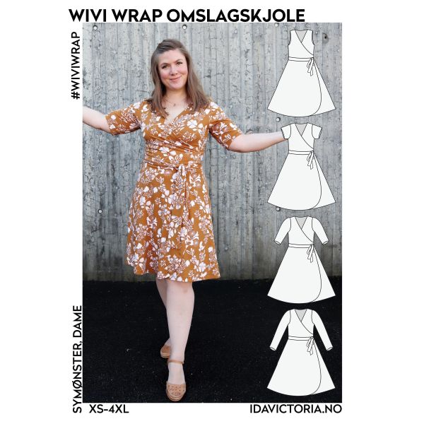 045  Wivi Wrap omslagskjole (XS – 4XL)  045