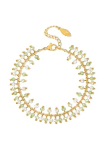 Double bead bracelet, green