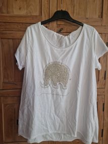 White Love Elephant Tee