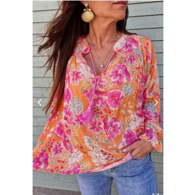 Susanne Blouse Orange Flower