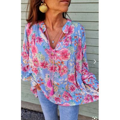 Susanne Blouse Blue Flower