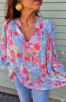 Susanne Blouse Blue Flower