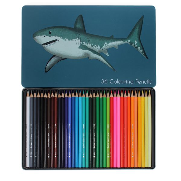Fargeblyanter 36 stk - Sharks