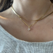 Gull hjerte anheng m. cubic zirkonia