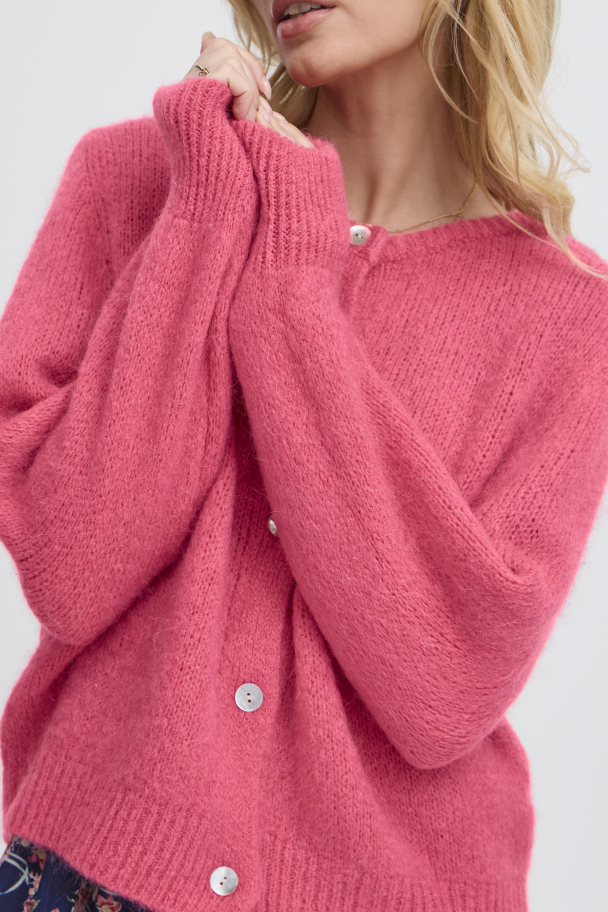 SBgulvig Strikket Cardigan Mørk Rosa - Image 3