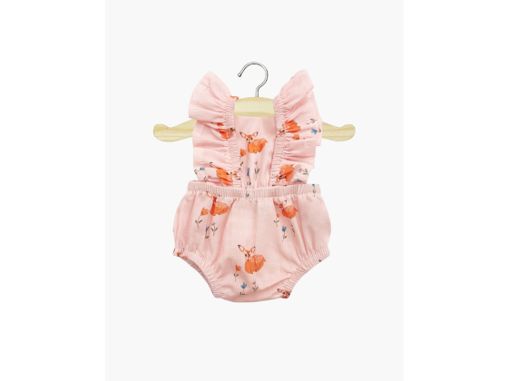 Romper til dukke - Rosa med rådyr