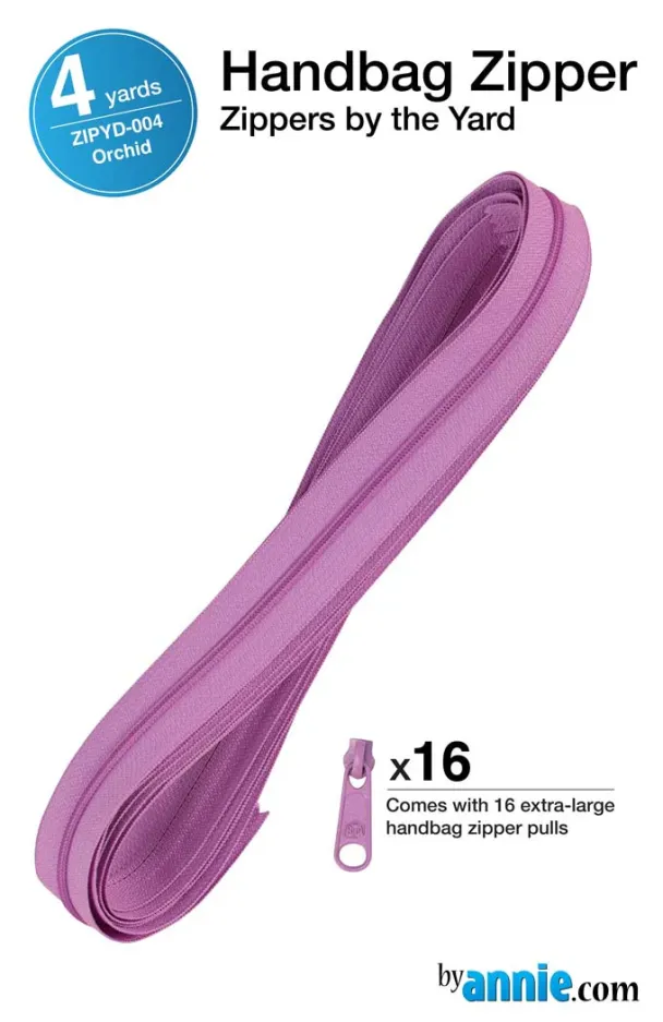 By Annie - Glidelås 6mm spiral 4 yard med 16 glide- Orchid