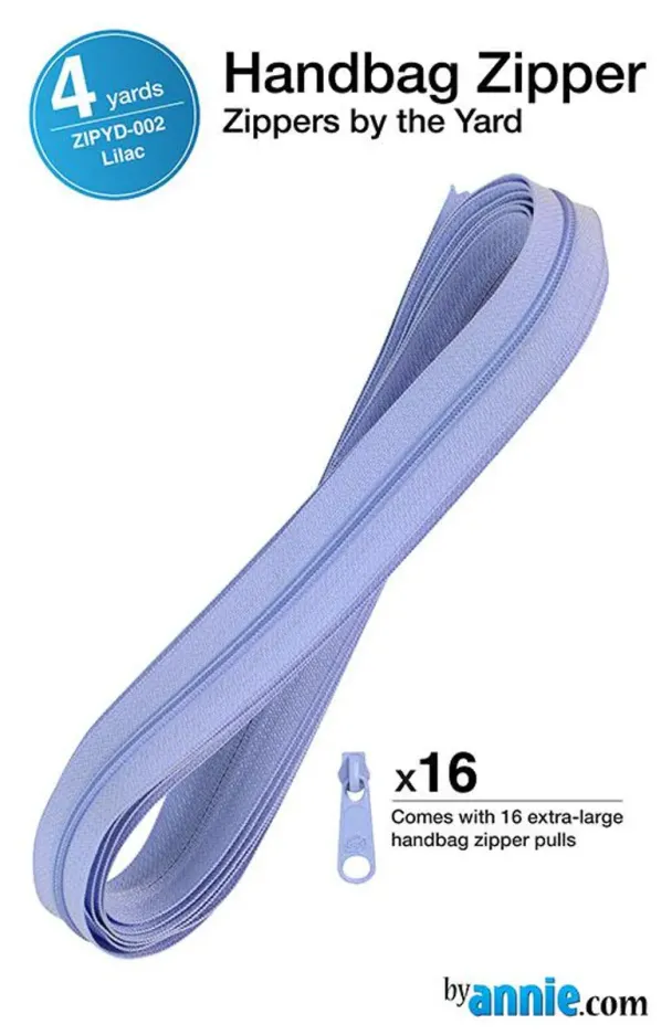 By Annie - Glidelås 6mm spiral 4 yard med 16 glide- Lilac