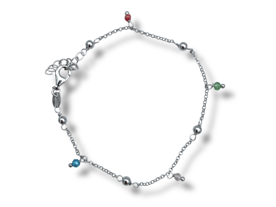 Armbånd m. fargede steiner
