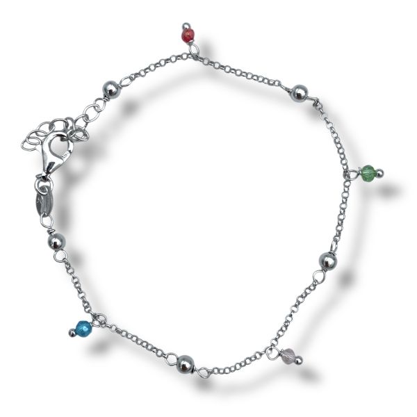 Armbånd m. fargede steiner