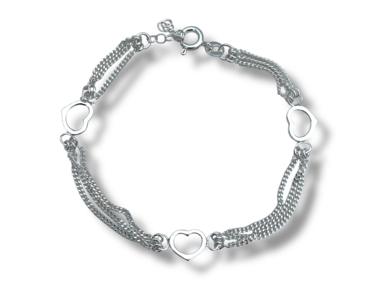 Armbånd m. lenker og hjerter