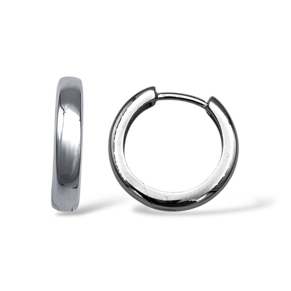 Rhodinerte øreringer 3,5mm x 17,6mm