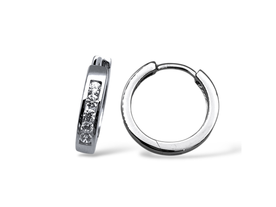 Rhodinerte øreringer 3,5mm x 17mm