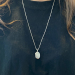 Amulett med rose, rhodinert
