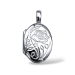 Amulett med rose, rhodinert