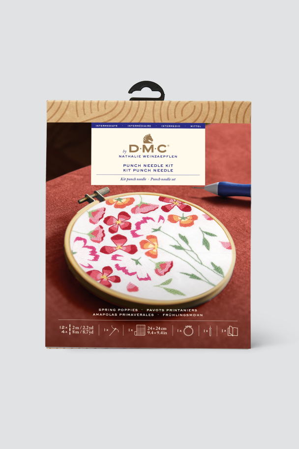 DMC DESIGNER COLLECTION PUNCHNEEDLE KIT SPRING POPPIES - Image 1