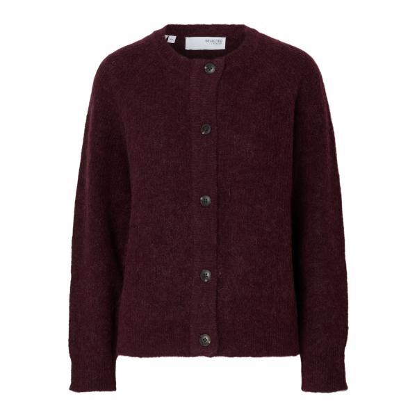 Lulu Knit Short Cardigan - Fig/Melange