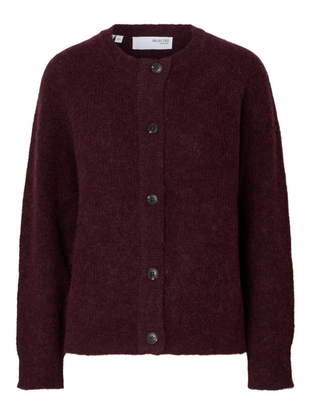 Lulu Knit Short Cardigan - Fig/Melange - Image 2