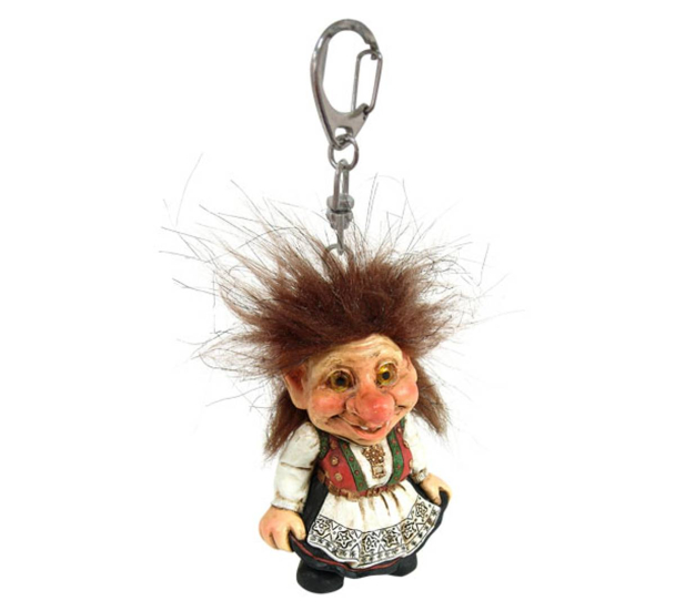 Bunadstroll, Hardanger dame liten nøkkelring 