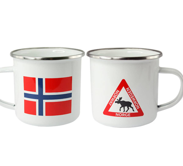 Emaljekopp, Elgskilt og flagg  