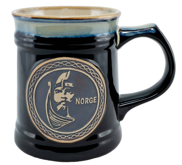 Krus med viking, sort 