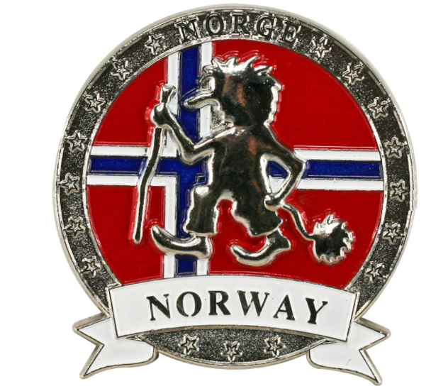 Magnet i metall med sølv Troll of Norway 
