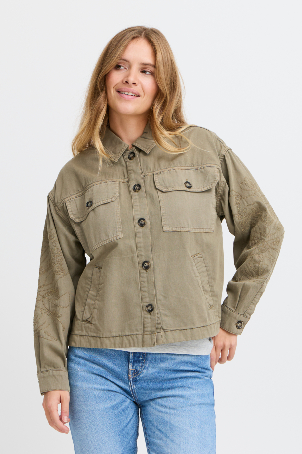 PZlaina Denim Jakke Grønn - Image 3