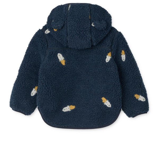Mara Pile Jacket Ears - Rocket/Classic Navy/Embroidery - Image 2