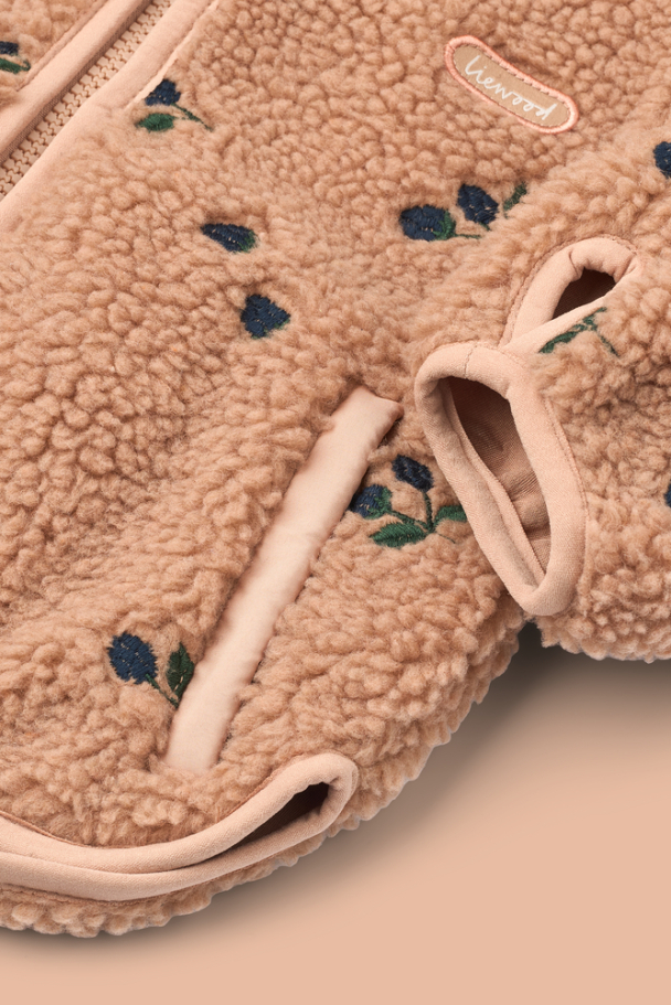 Mara Pile Jacket Ears - Berry/Pale Tuscany/Embroidery - Image 4