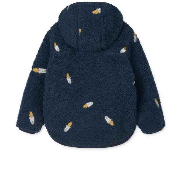 Mara Pile Jacket - Rocket/Classic Navy/Embroidery - Image 2