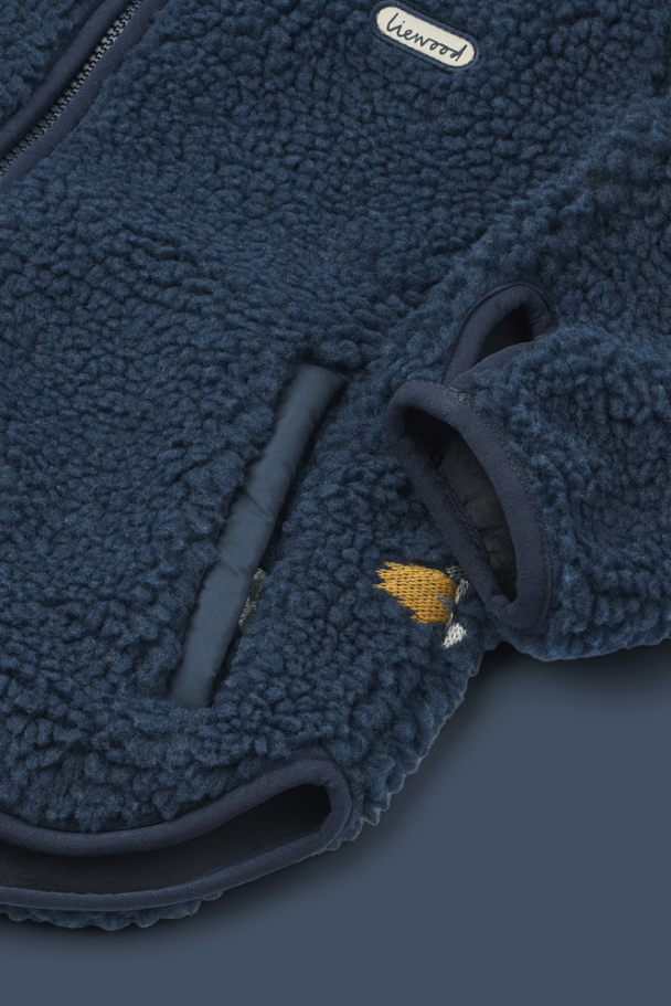 Mara Pile Jacket - Rocket/Classic Navy/Embroidery - Image 4