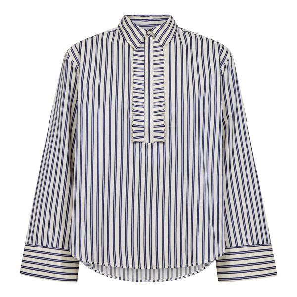 Samson Stripe Frill Shirt              |              Samson Stripe Frill Shirt fra Co´Couture