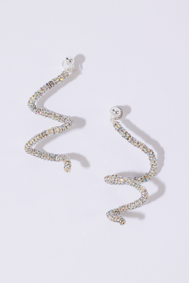 SKINNY VIPER EARRINGS SILVER - Image 1