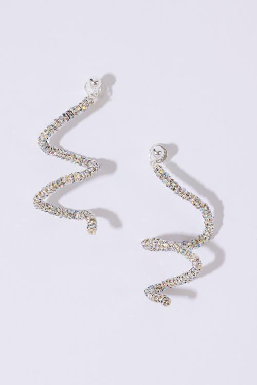 SKINNY VIPER EARRINGS SILVER