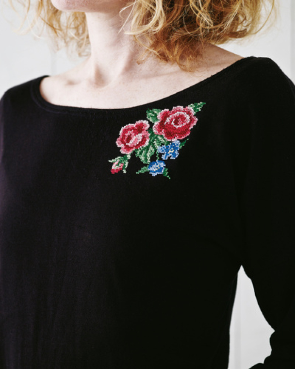 Permin Motiv på vannoppløselig stramei- to roser