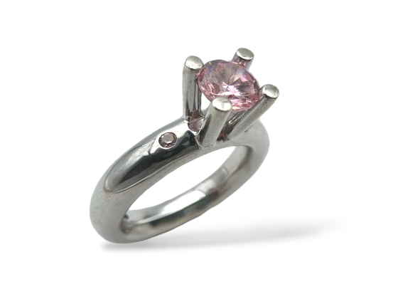 Klosterfoss Vintage - Sølv ring m. rosa zirkonia 925