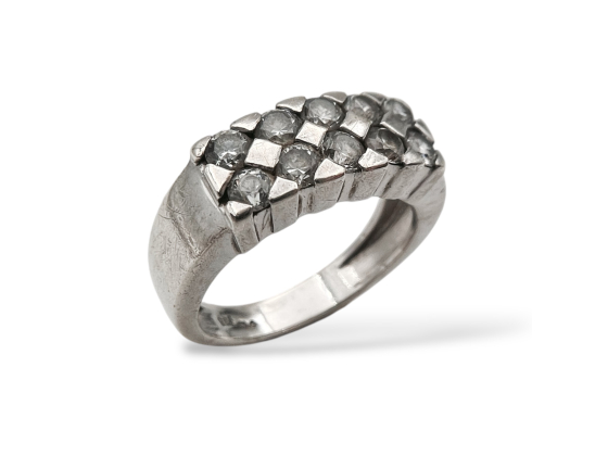 Klosterfoss Vintage - Sølv ring m. blanke zirkoniaer 925