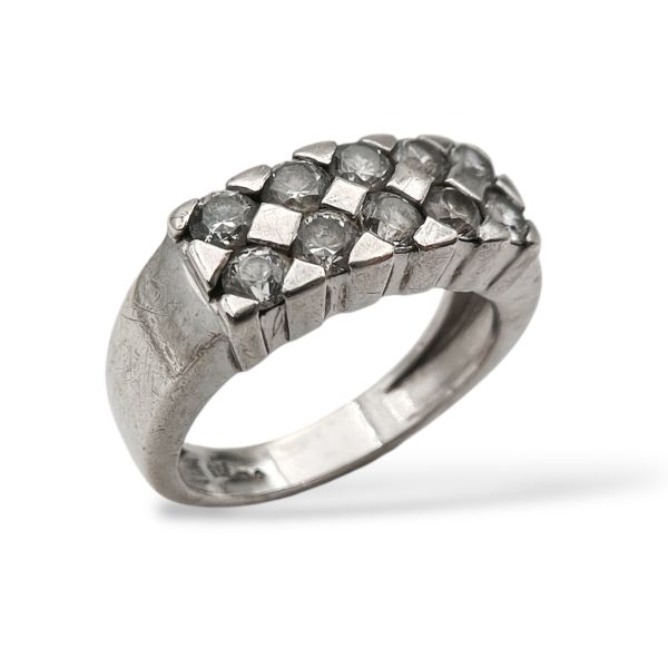 Klosterfoss Vintage - Sølv ring m. blanke zirkoniaer 925