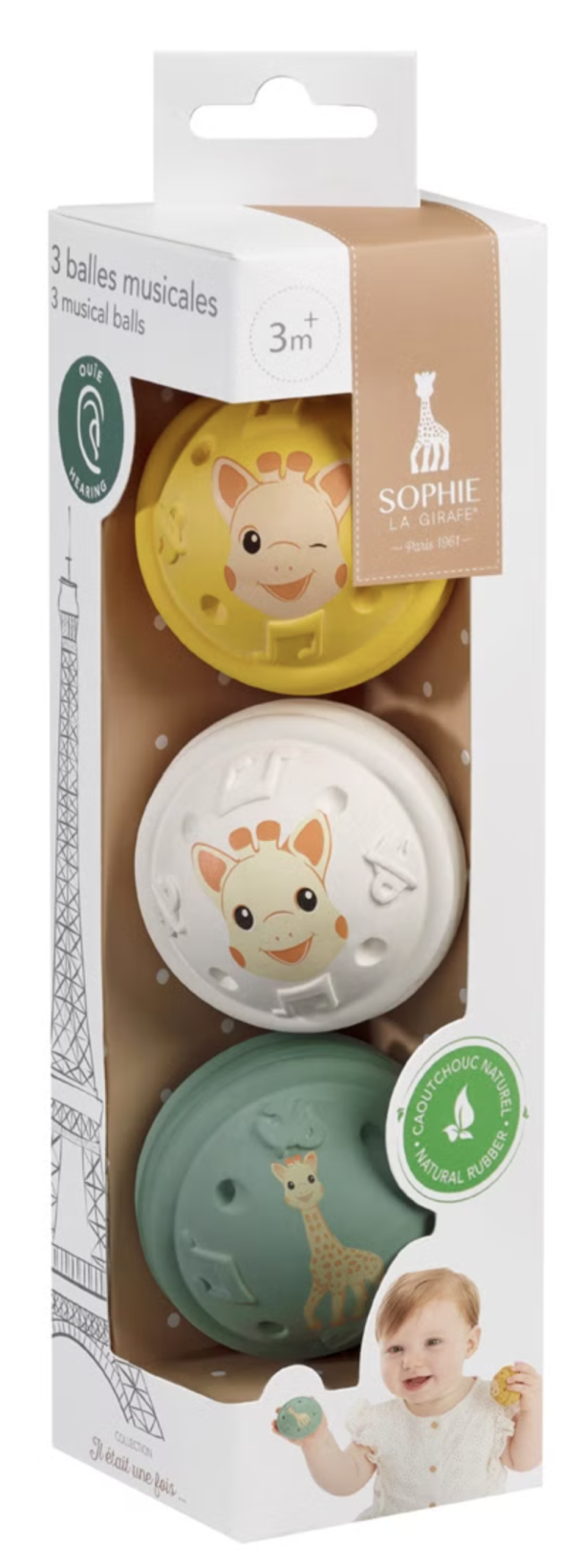 Baller i naturgummi, 3 stk - Image 2