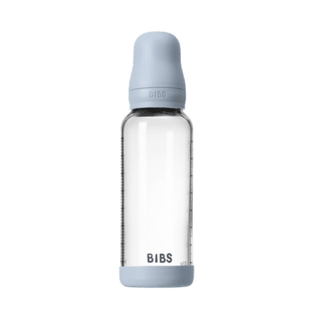Glass Baby Bottle Latex 240 ml  - Baby Blue - Image 2
