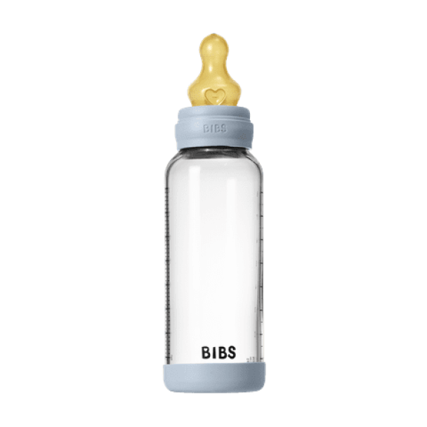 Glass Baby Bottle Latex 240 ml  - Baby Blue - Image 3