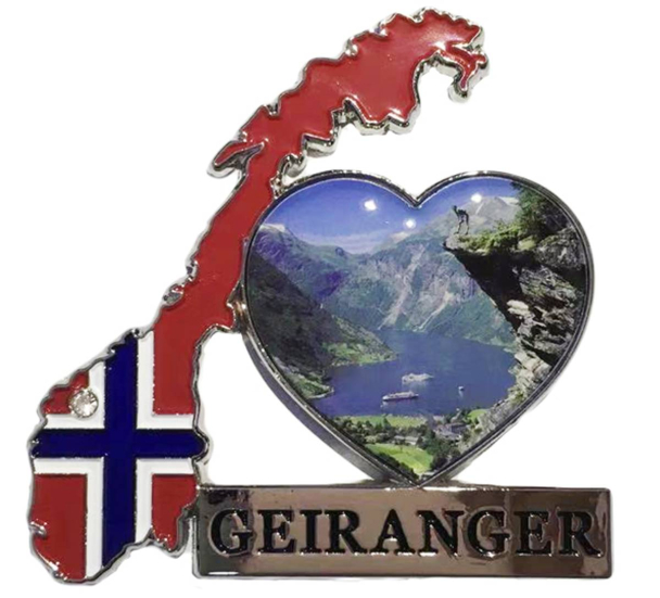 Magnet, norgeskart Geiranger 