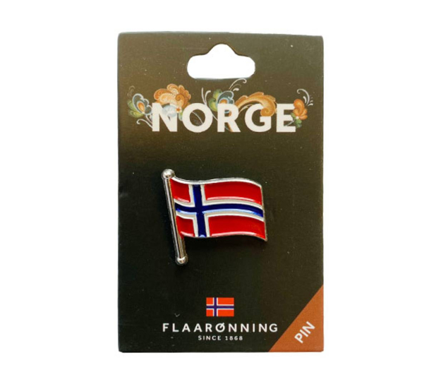 Pin med norsk flagg på stang  - Image 2