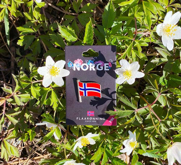 Pin med norsk flagg på stang  - Image 3