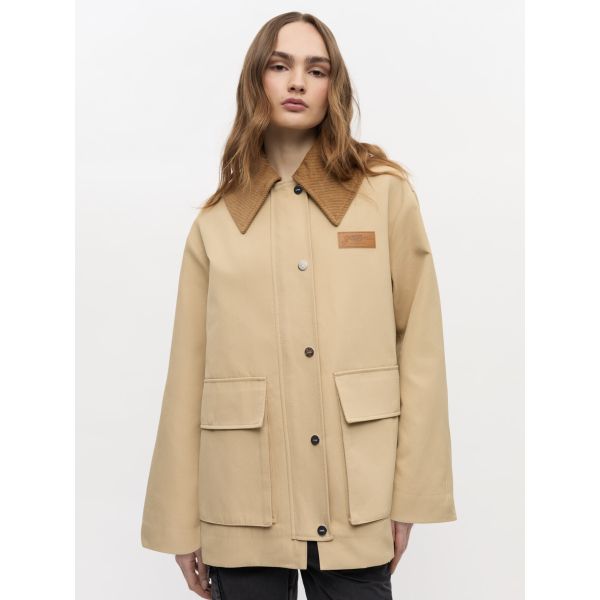 Heavy Twill Midi Jacket Pale Khaki