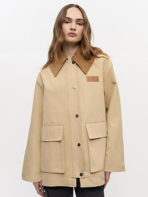 Heavy Twill Midi Jacket Pale Khaki