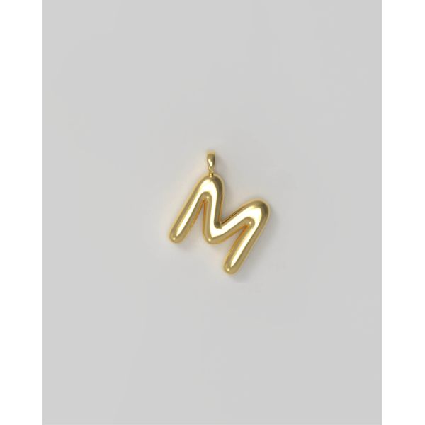 Letter Charm Small Gold Plated - M