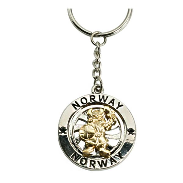 Nøkkelring, m.spinner, gull/ sølv, Viking